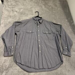 Polo Ralph Lauren Shirt Mens XL Black White Gingham GI Shirt Utility Button Up